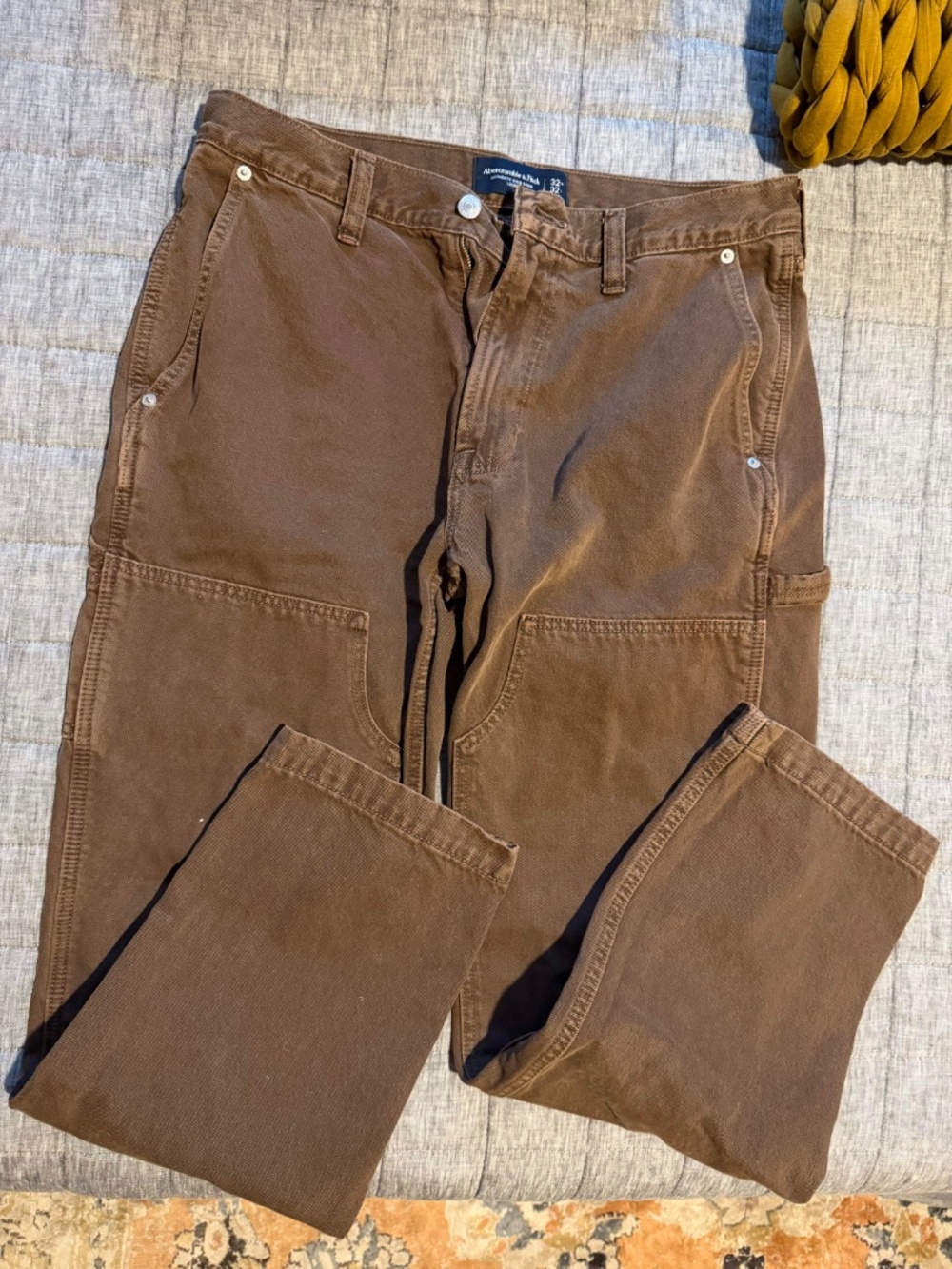 Abercrombie & Fitch Brown Baggy Authentic Rigid Denim Double Knee - Men's 32x32